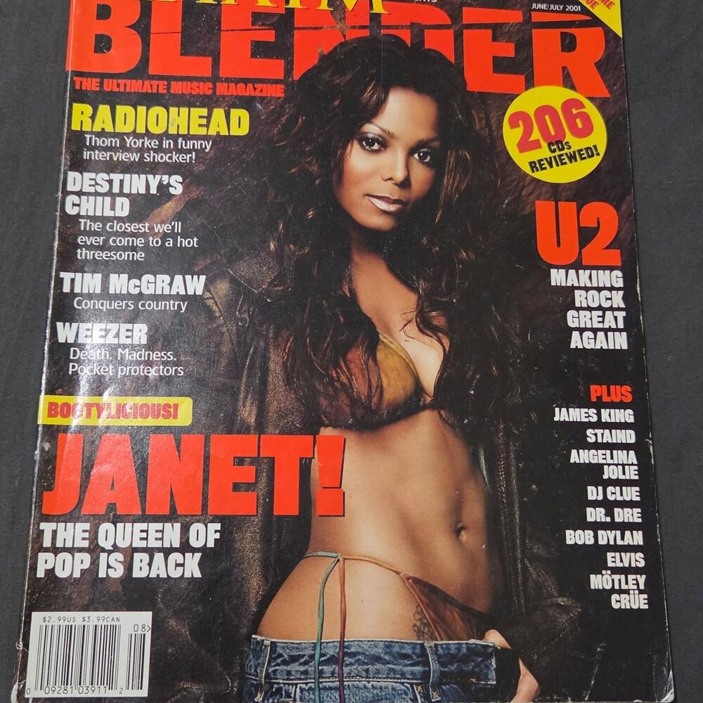 Vtg 2001 Maxim Blender June/July Janet Jackson Cover Premier Issue Magazine